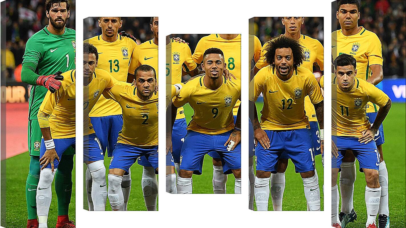 Модульная картина - Фото перед матчем сборной Бразилии по футболу