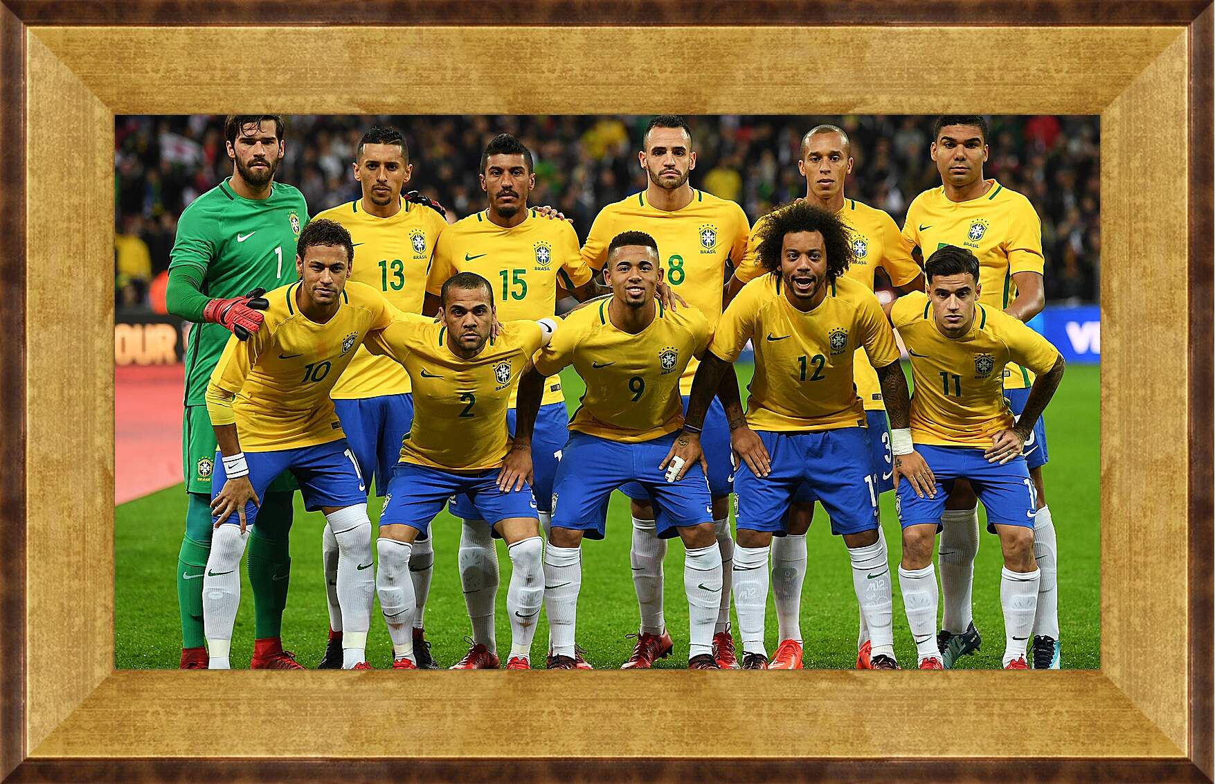 Картина в раме - Фото перед матчем сборной Бразилии по футболу