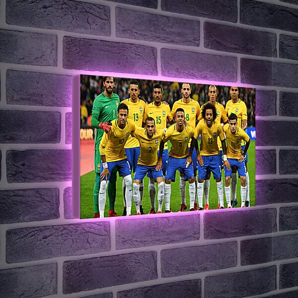 Лайтбокс световая панель - Фото перед матчем сборной Бразилии по футболу