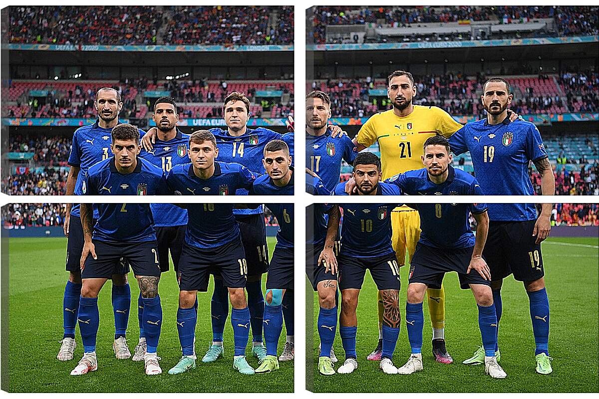 Модульная картина - Фото перед матчем сборной Италии по футболу