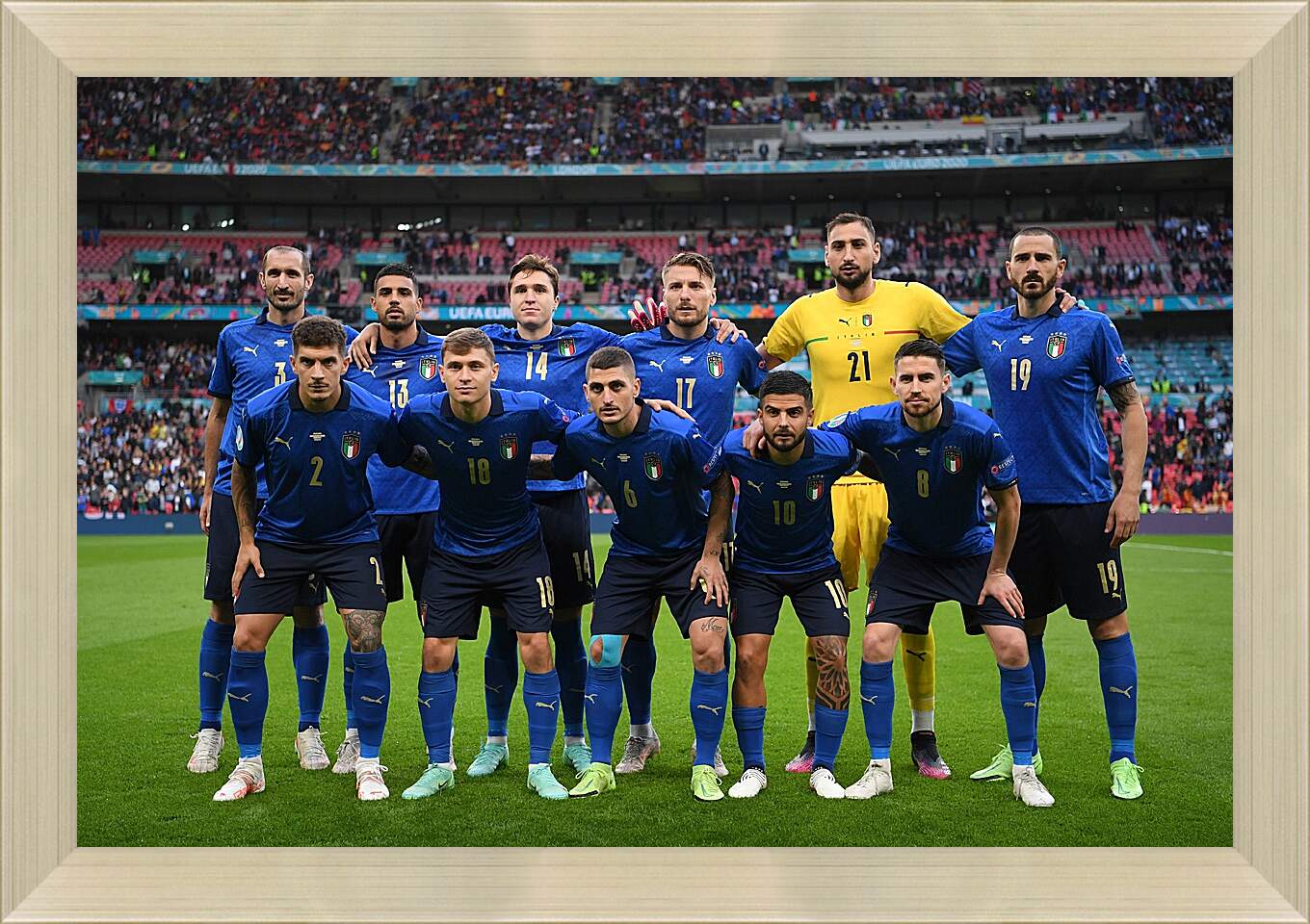 Картина в раме - Фото перед матчем сборной Италии по футболу