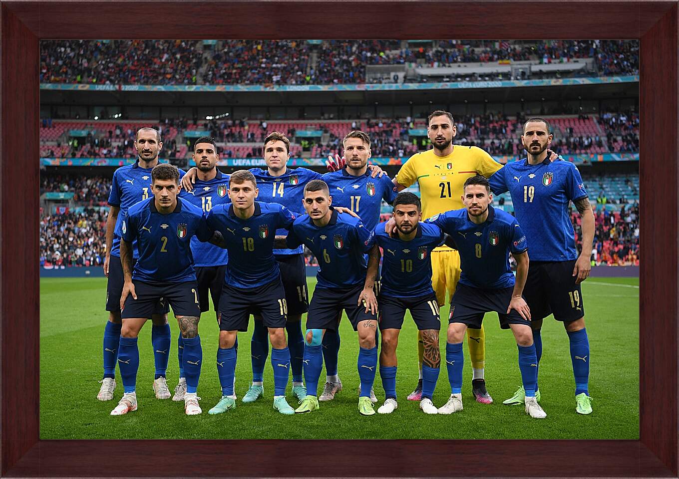 Картина в раме - Фото перед матчем сборной Италии по футболу