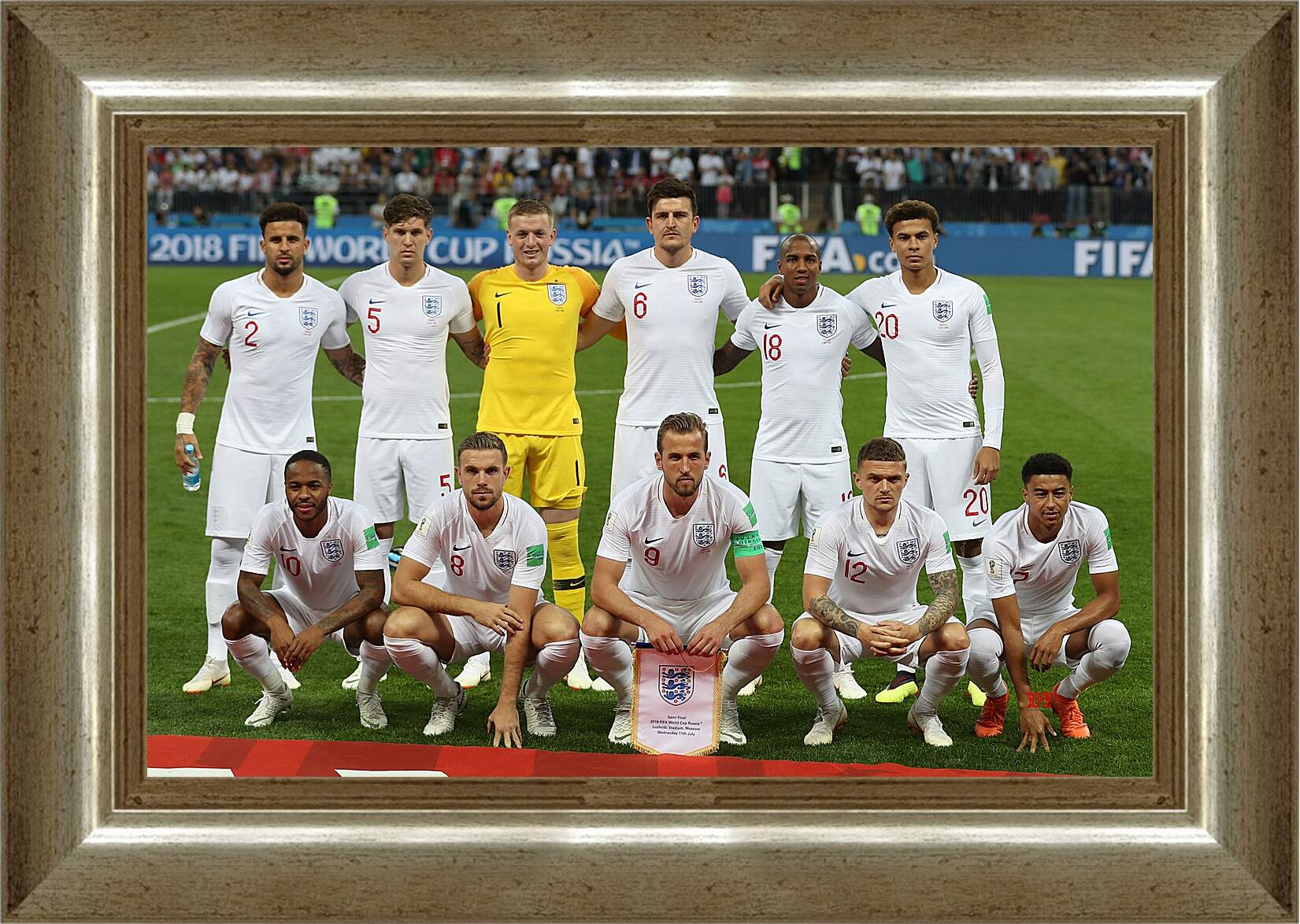Картина в раме - Фото перед матчем сборной Англии по футболу
