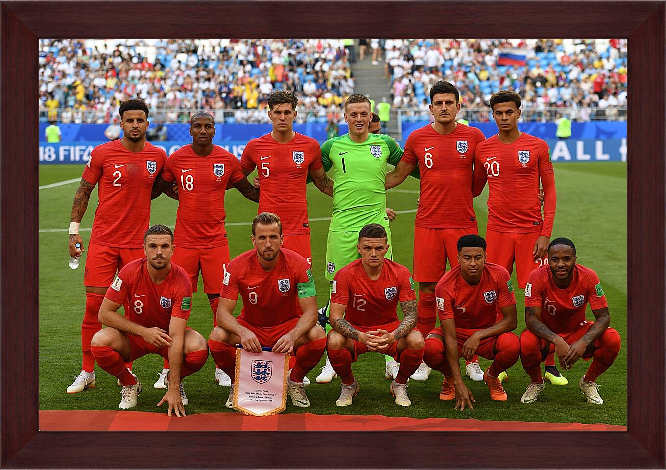 Картина в раме - Фото перед матчем сборной Англии по футболу