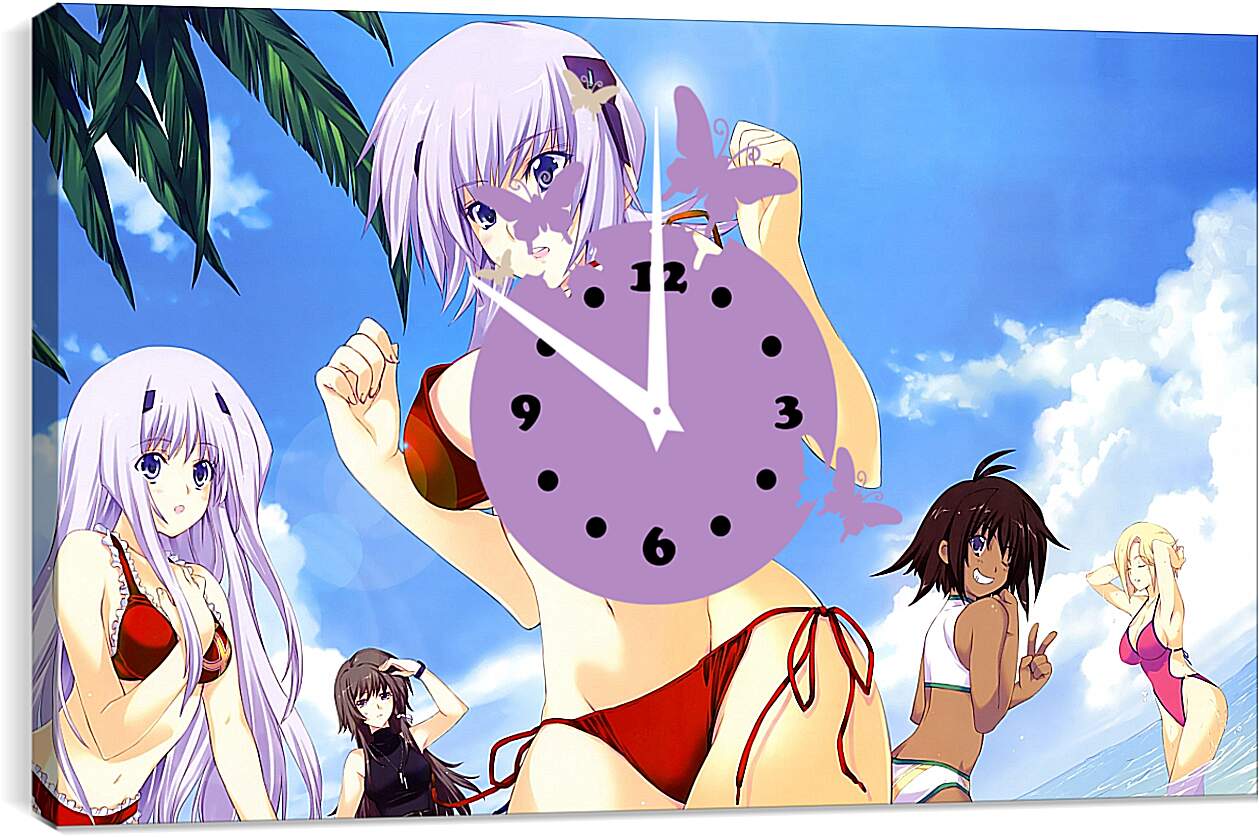 Часы картина - Девчонки на пляже