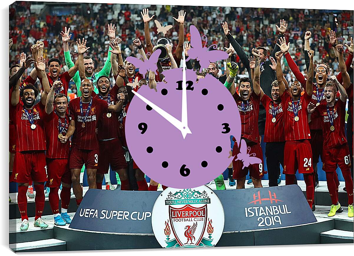 Часы картина - Победа в суперкубке. Ливерпуль. Liverpool