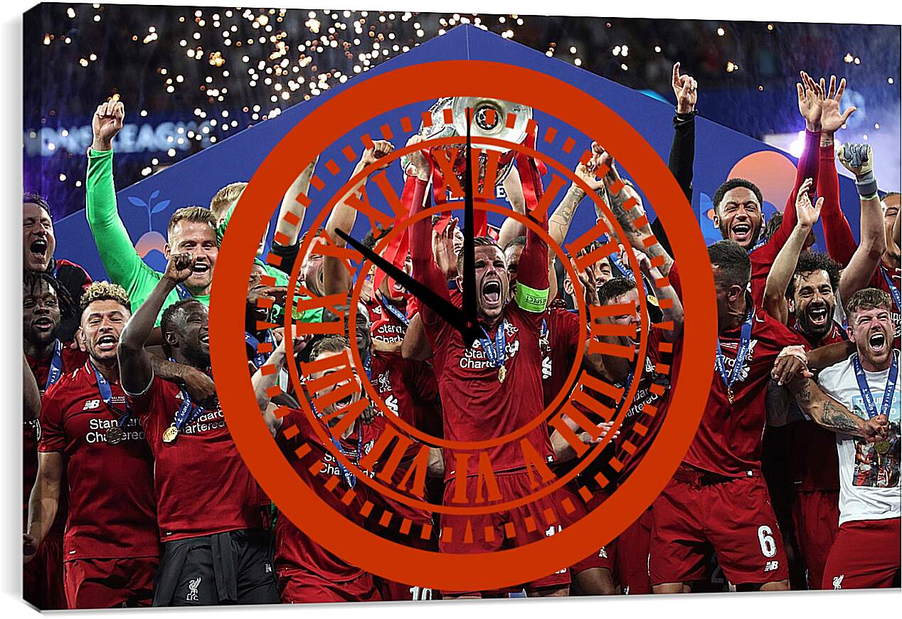 Часы картина - Победа в Лиге Чемпионов. Ливерпуль. Liverpool
