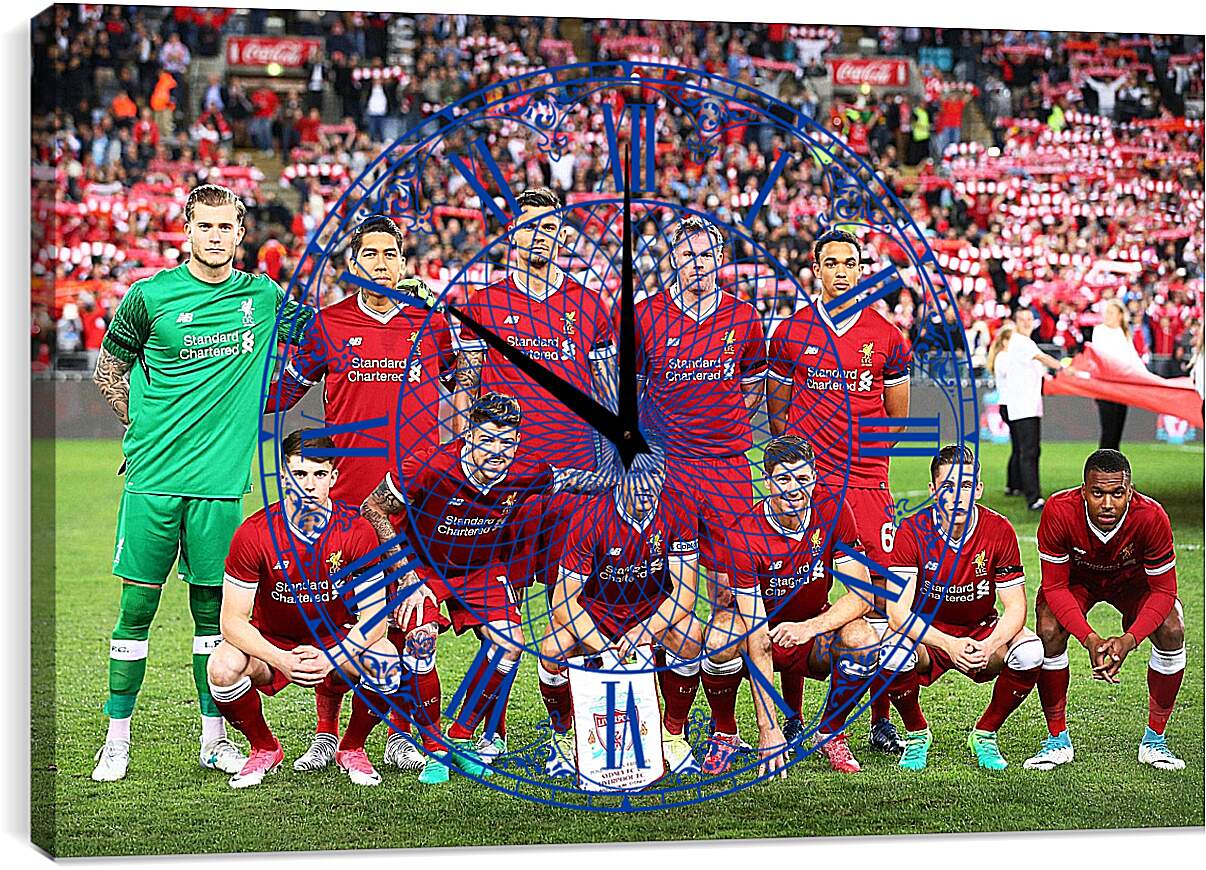 Часы картина - Фото перед матчем ФК Ливерпуль. FC Liverpool