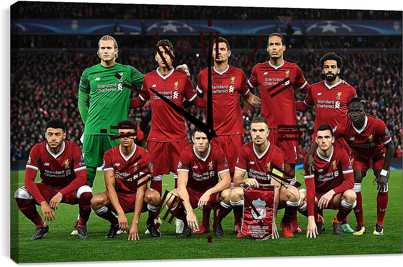 Часы картина - Фото перед матчем ФК Ливерпуль. FC Liverpool