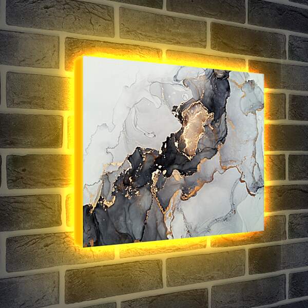 Лайтбокс световая панель - Мрамор с золотом