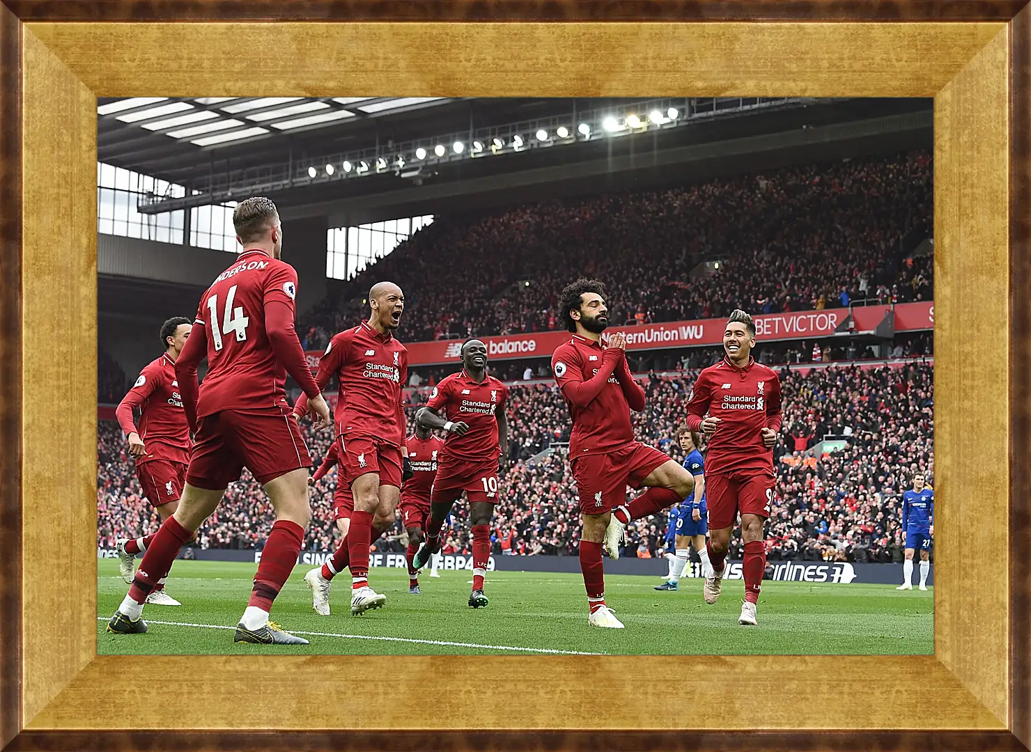 Картина в раме - Празднование гола. Ливерпуль. Liverpool