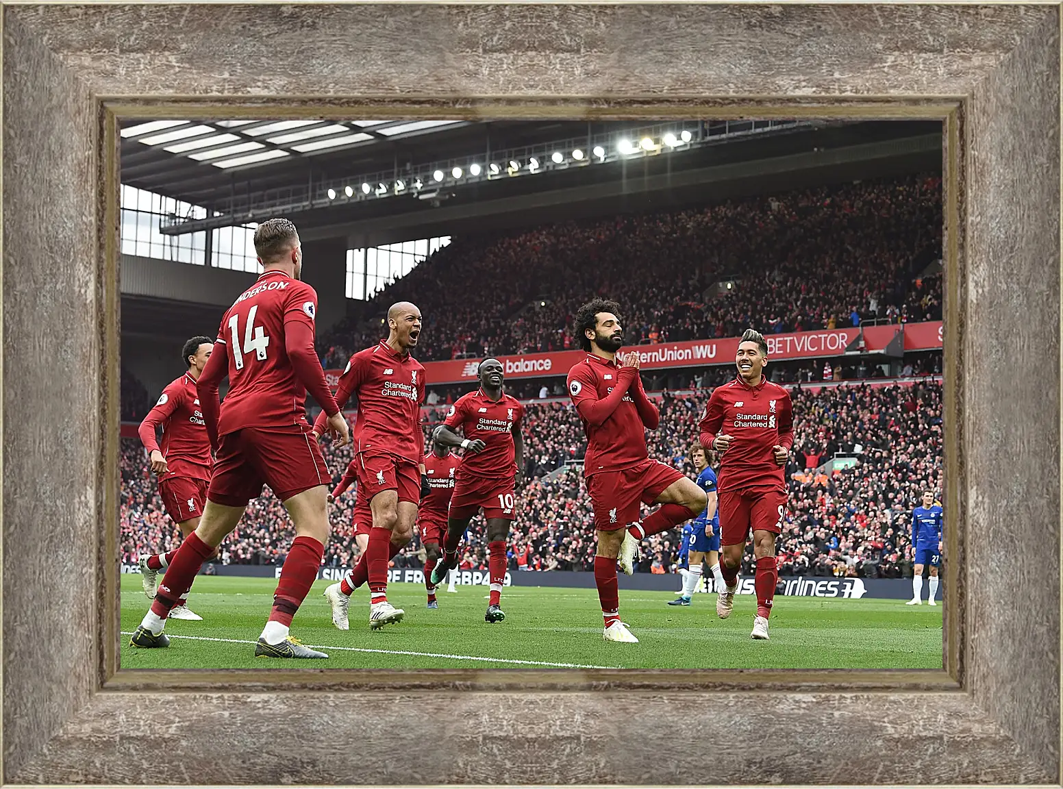 Картина в раме - Празднование гола. Ливерпуль. Liverpool