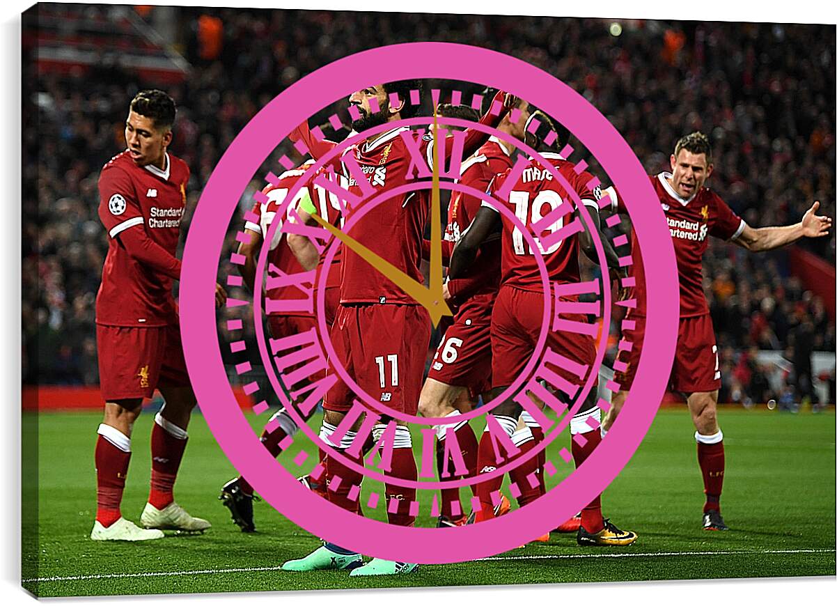 Часы картина - Празднование гола. Ливерпуль. Liverpool