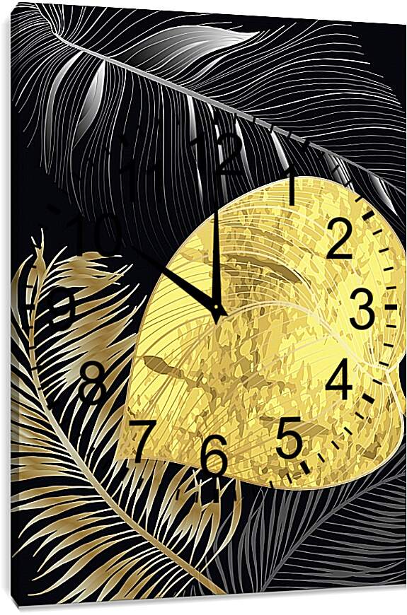 Часы картина - Золотой лист 2