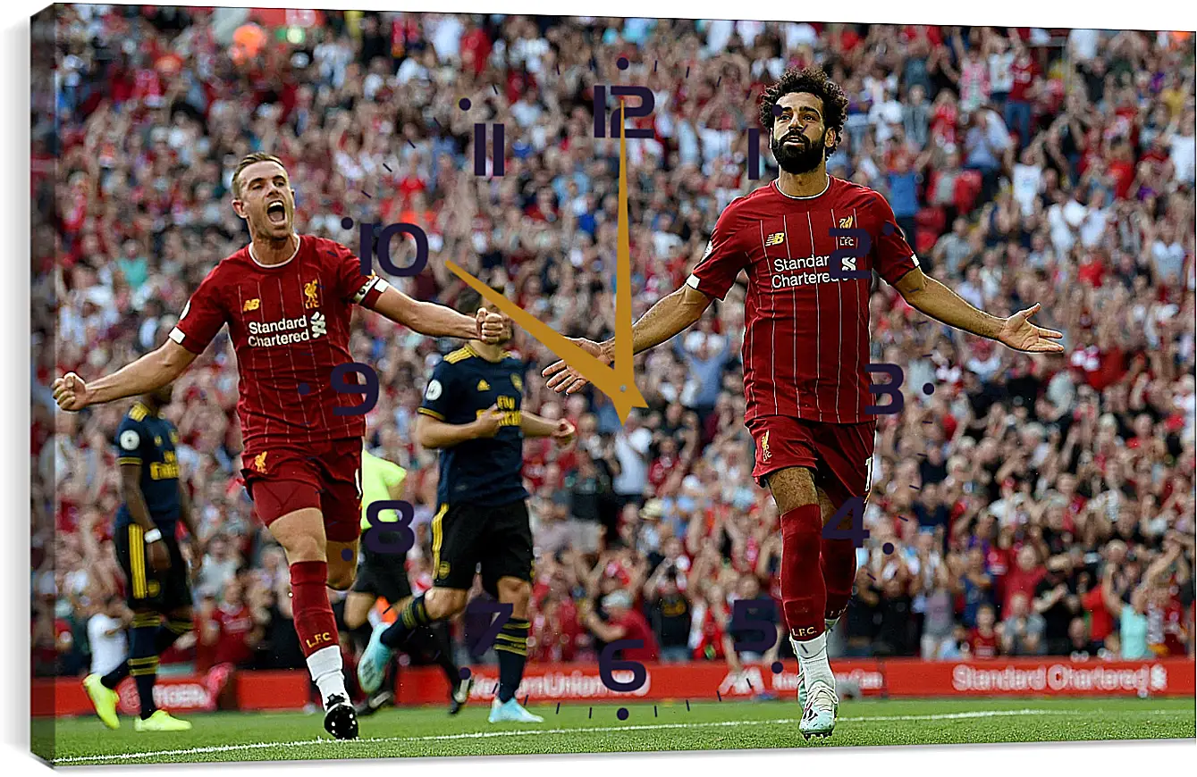 Часы картина - Празднование гола. Ливерпуль. Liverpool