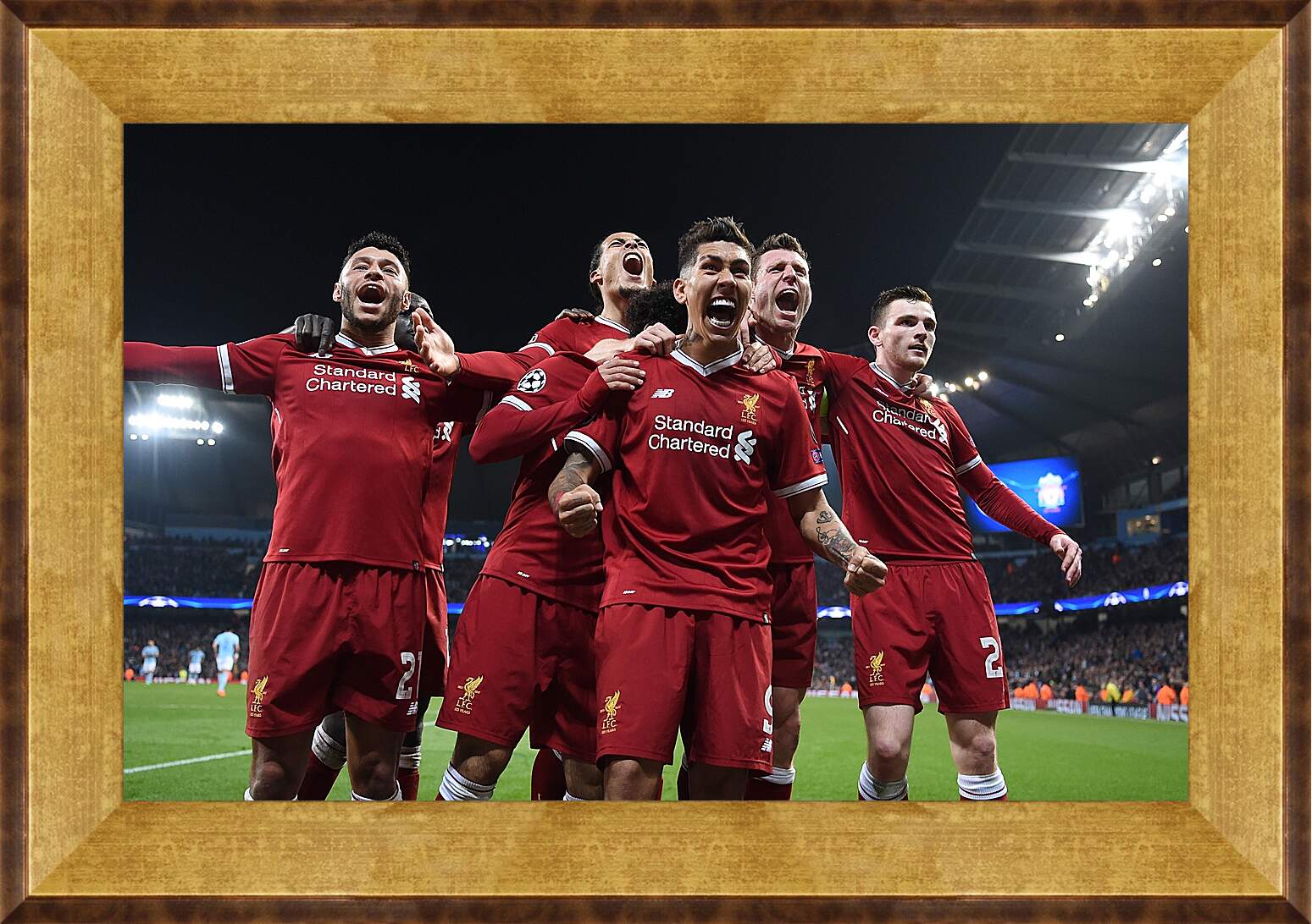 Картина в раме - Празднование гола. Ливерпуль. Liverpool
