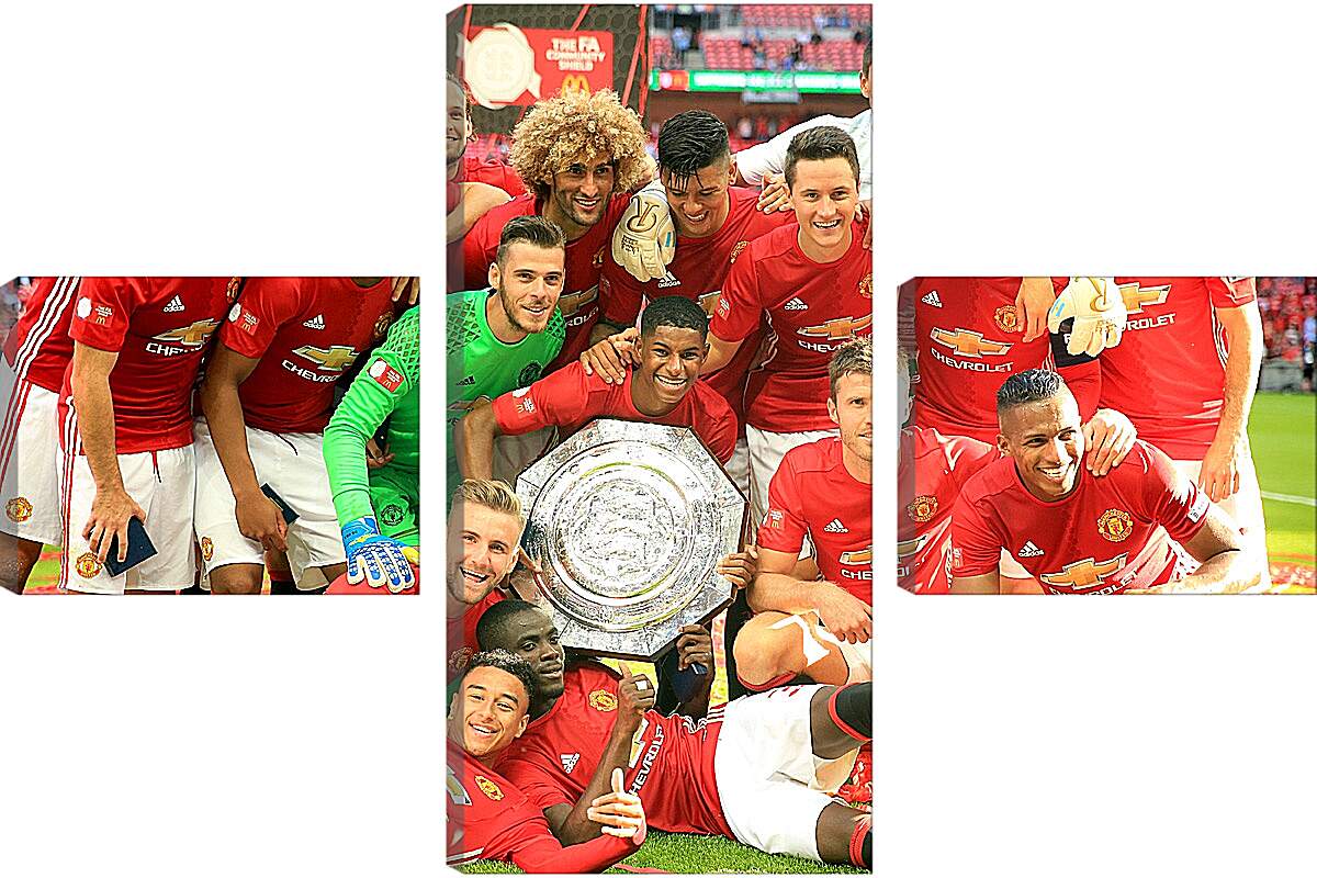 Модульная картина - Победа в суперкубке Англии. ФК Манчестер Юнайтед
