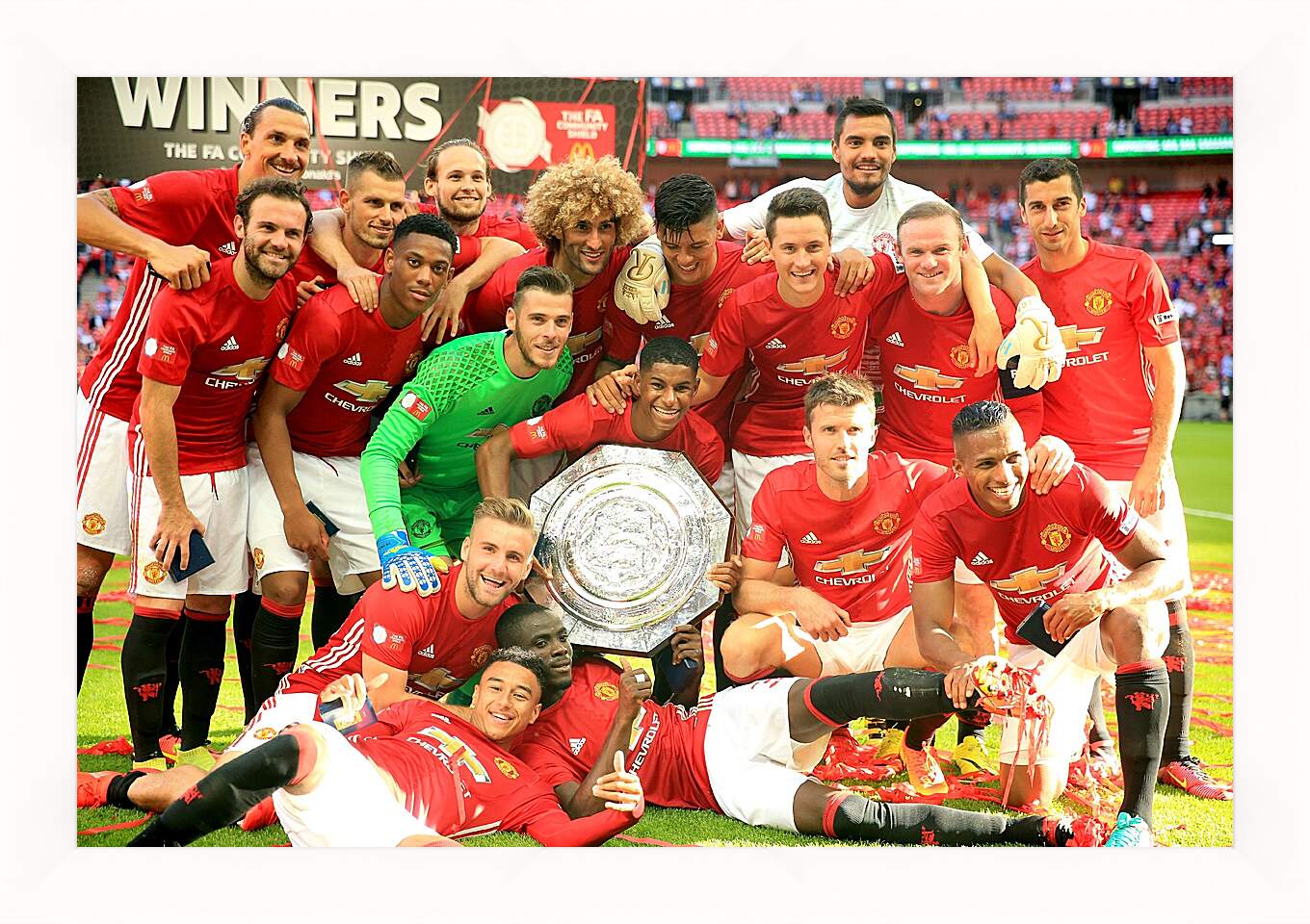 Картина в раме - Победа в суперкубке Англии. ФК Манчестер Юнайтед
