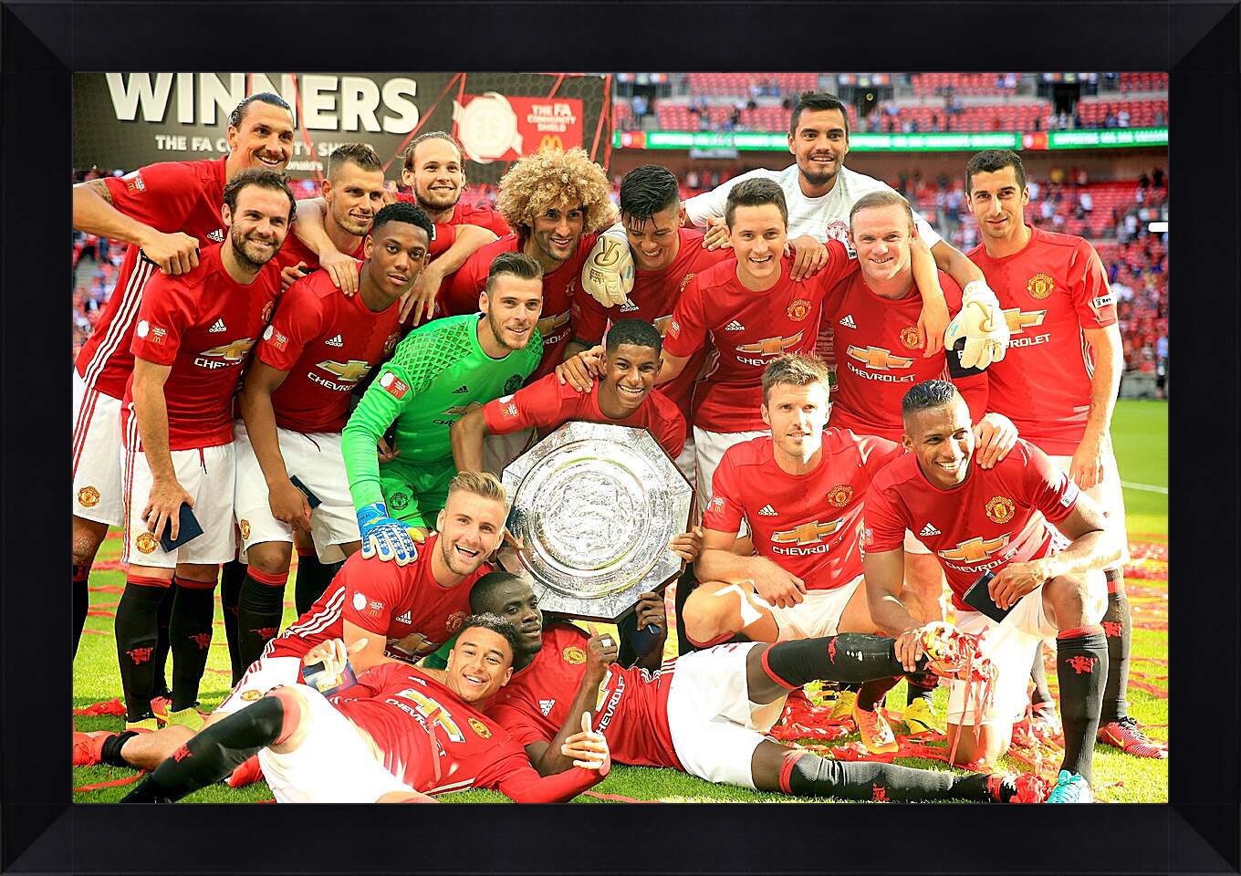 Картина в раме - Победа в суперкубке Англии. ФК Манчестер Юнайтед