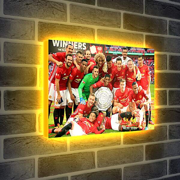 Лайтбокс световая панель - Победа в суперкубке Англии. ФК Манчестер Юнайтед