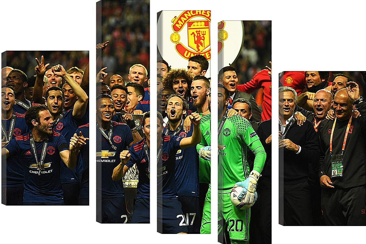 Модульная картина - С медалями на шее. ФК Манчестер Юнайтед