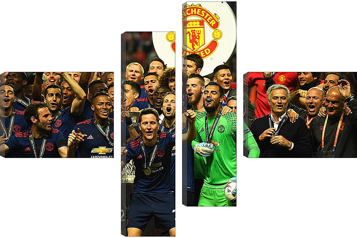 Модульная картина - С медалями на шее. ФК Манчестер Юнайтед
