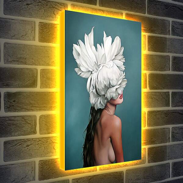 Лайтбокс световая панель - Девушка-цветок