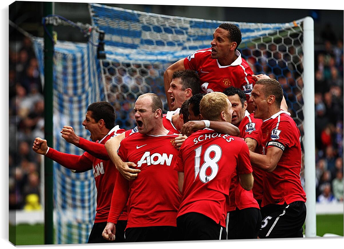 Постер и плакат - Празднование гола. Манчестер Юнайтед. Manchester United