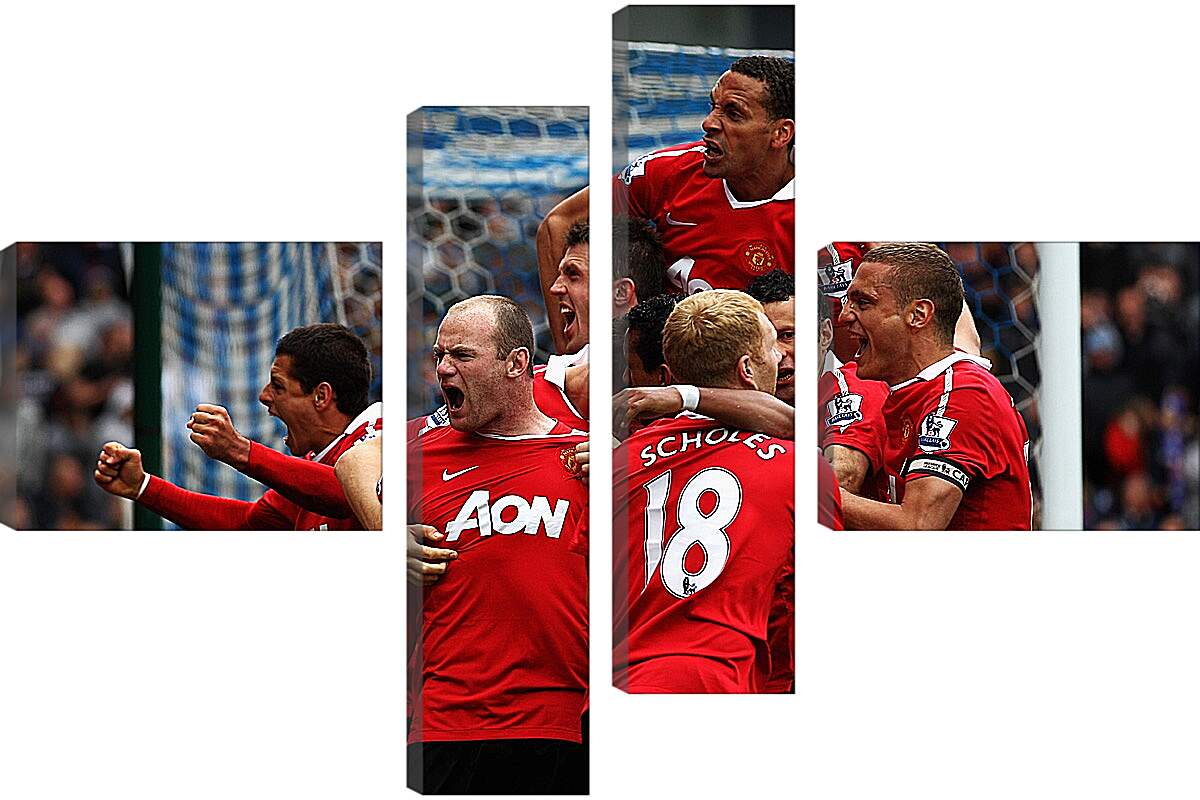 Модульная картина - Празднование гола. Манчестер Юнайтед. Manchester United