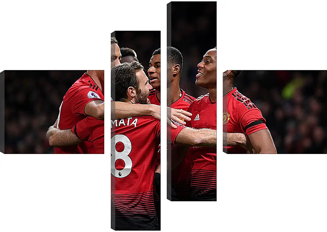 Модульная картина - Празднование гола. Манчестер Юнайтед. Manchester United