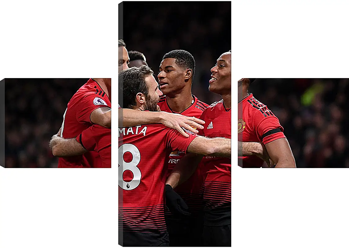 Модульная картина - Празднование гола. Манчестер Юнайтед. Manchester United