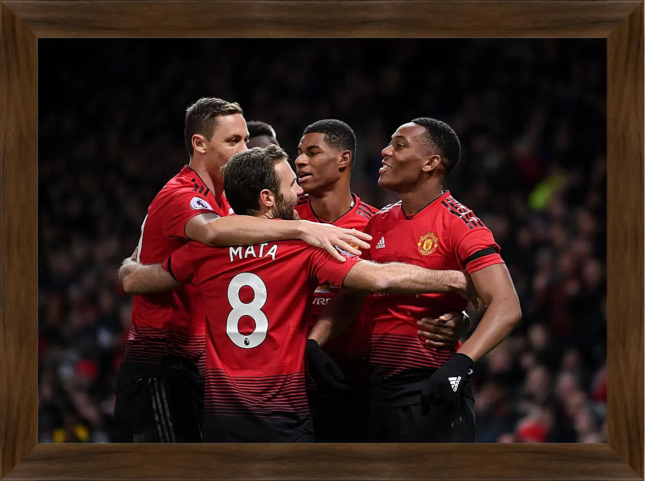 Картина в раме - Празднование гола. Манчестер Юнайтед. Manchester United