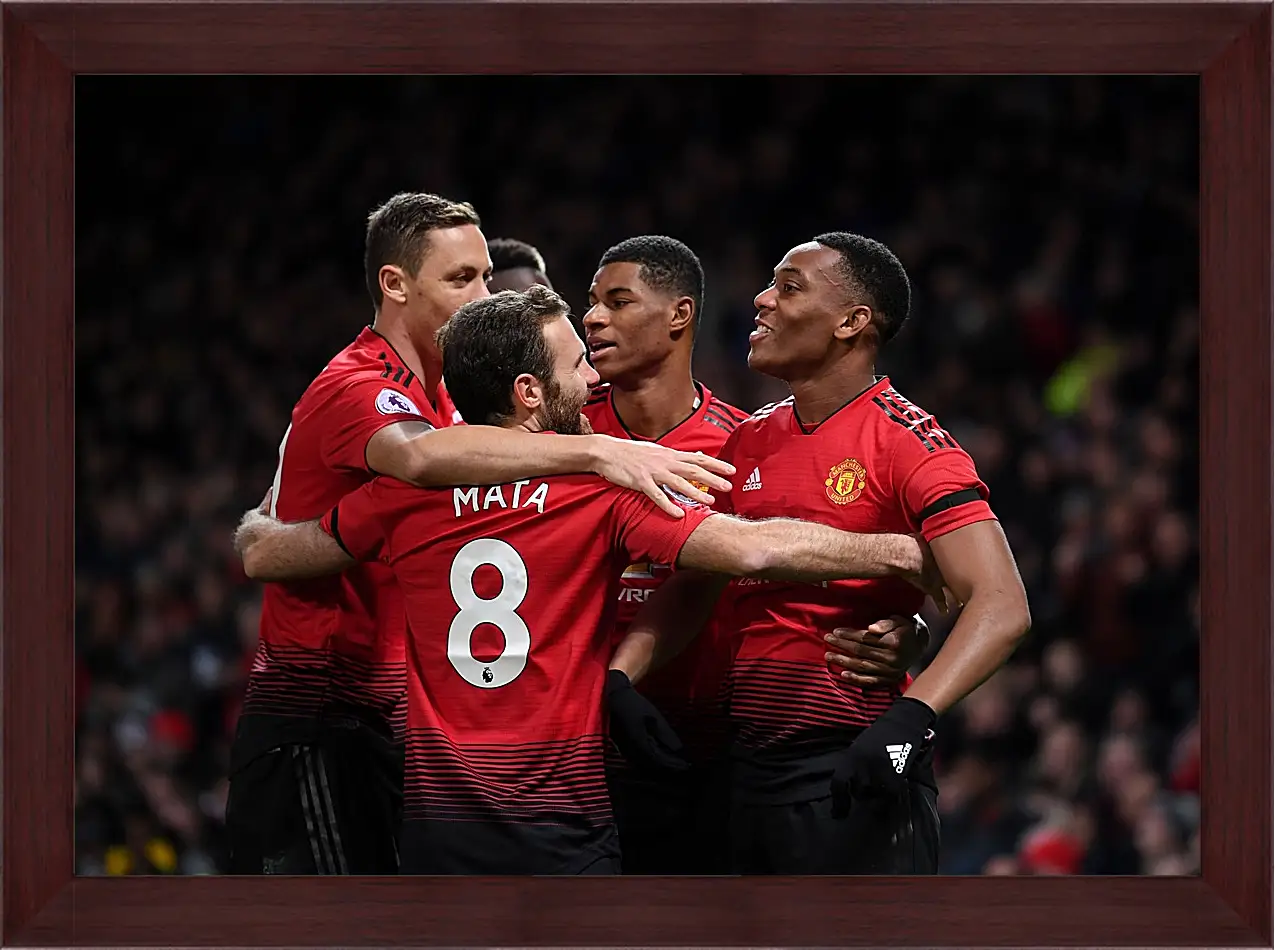 Картина в раме - Празднование гола. Манчестер Юнайтед. Manchester United