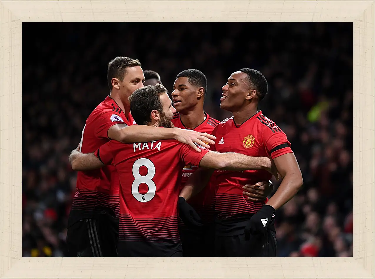 Картина в раме - Празднование гола. Манчестер Юнайтед. Manchester United