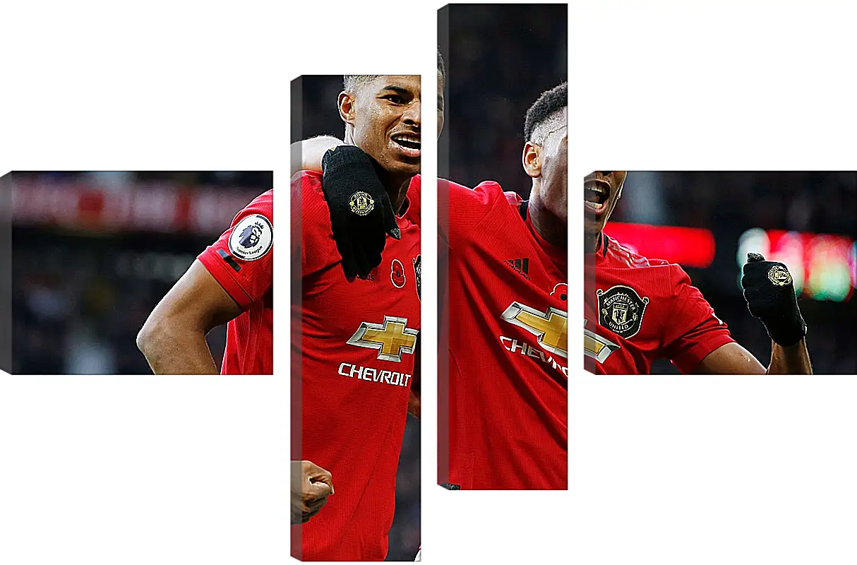 Модульная картина - Празднование гола. Манчестер Юнайтед. Manchester United