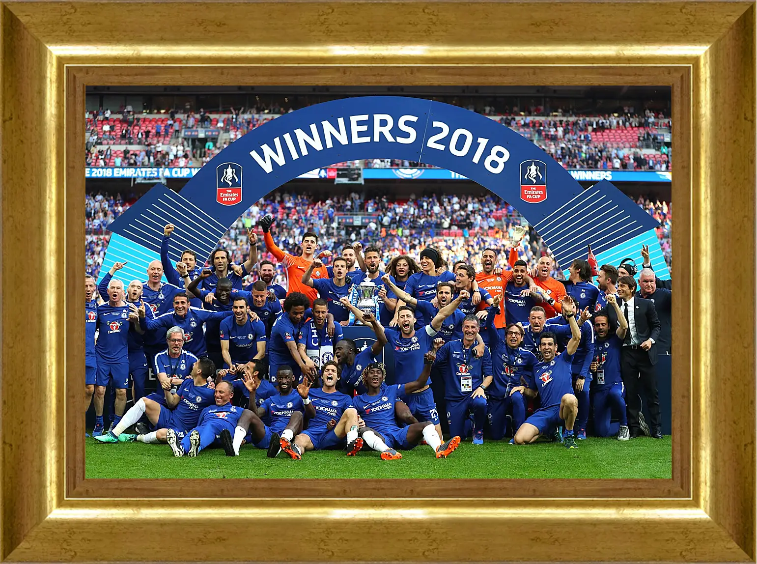 Картина в раме - Победа в кубке Англии. ФК Челси. FC Chelsea