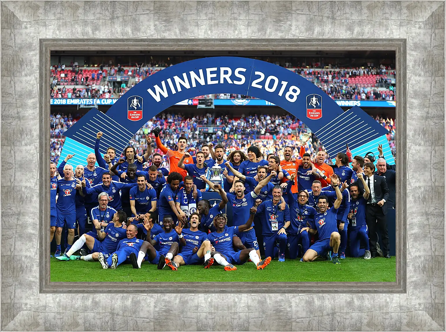 Картина в раме - Победа в кубке Англии. ФК Челси. FC Chelsea