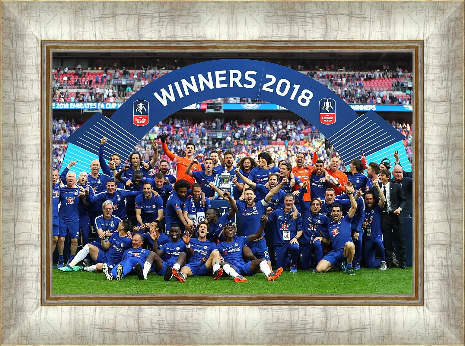 Картина в раме - Победа в кубке Англии. ФК Челси. FC Chelsea