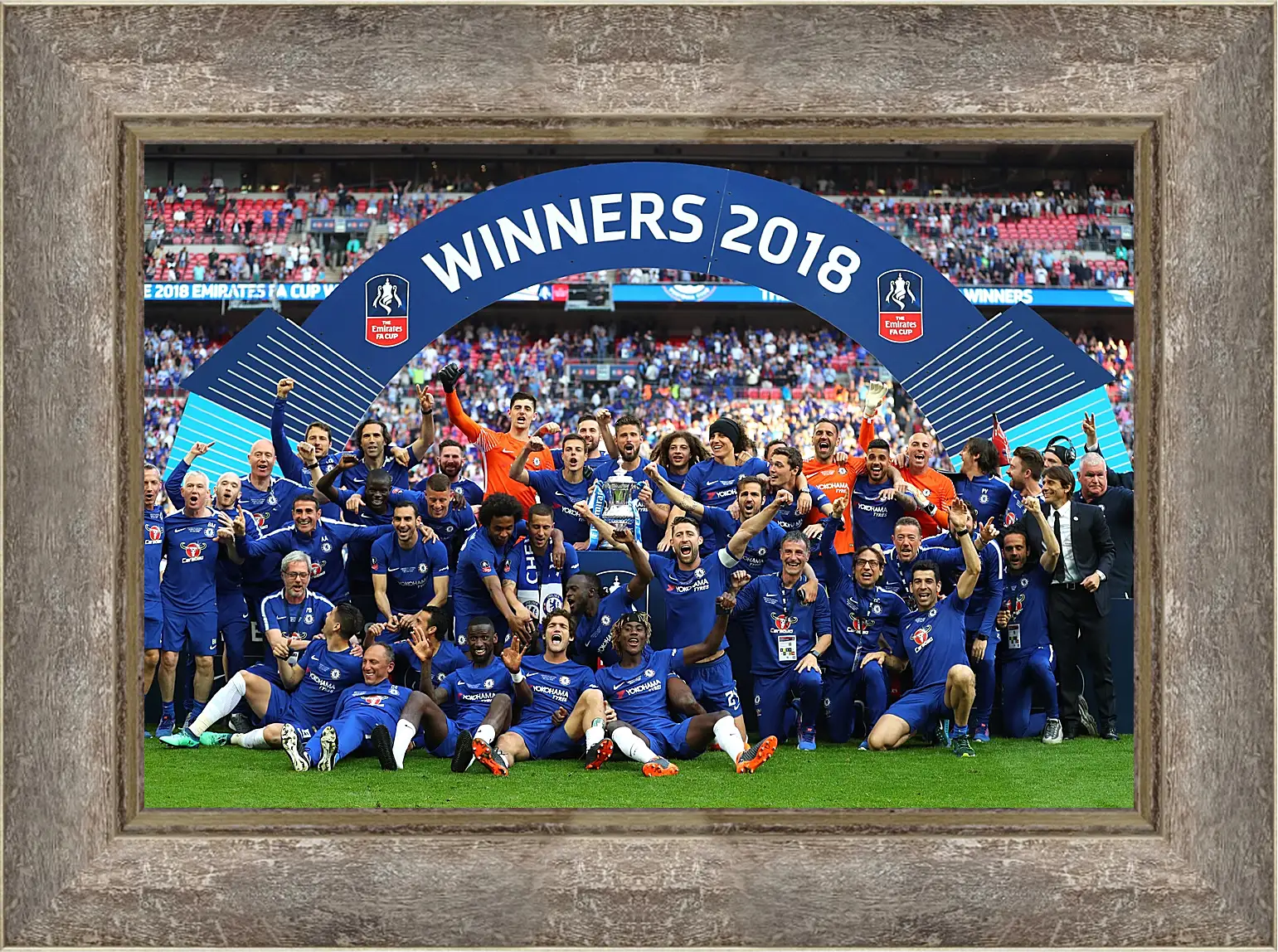 Картина в раме - Победа в кубке Англии. ФК Челси. FC Chelsea