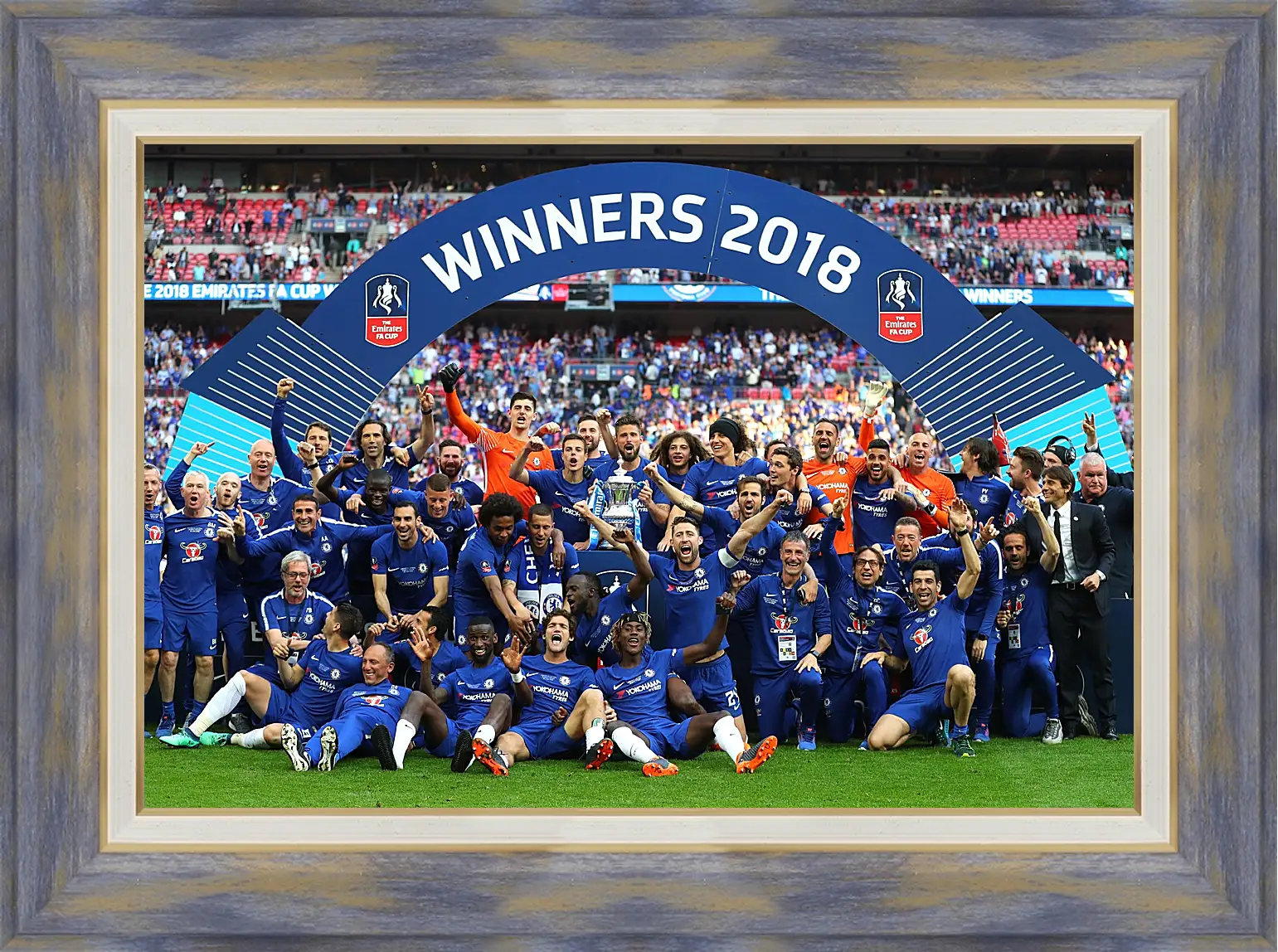 Картина в раме - Победа в кубке Англии. ФК Челси. FC Chelsea