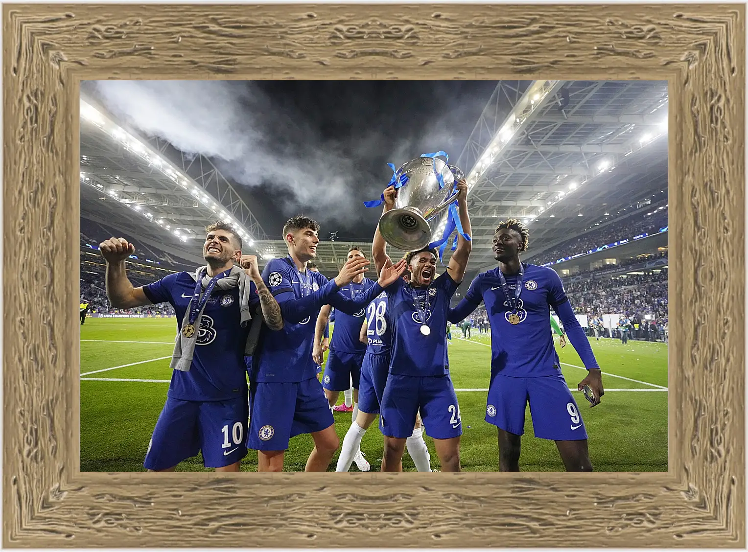 Картина в раме - Победа в Лиге Чемпионов. ФК Челси. FC Chelsea