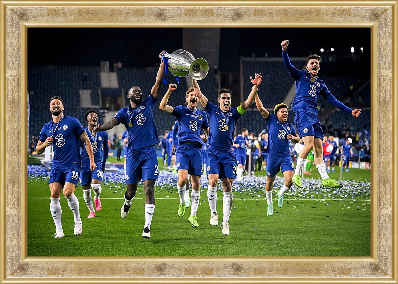 Картина в раме - Победа в Лиге Чемпионов. ФК Челси. FC Chelsea