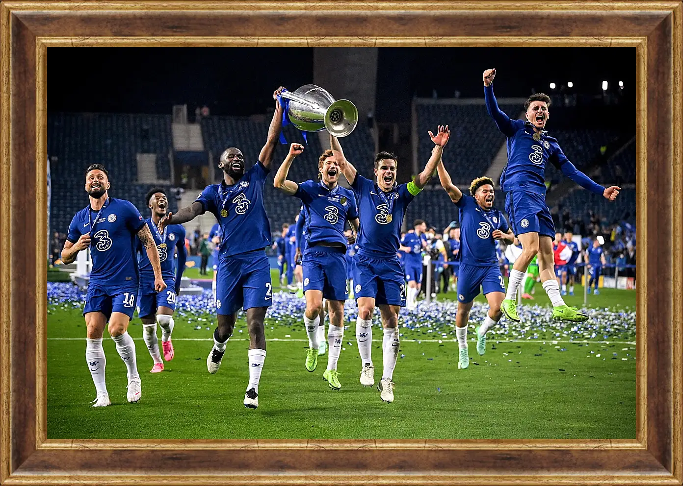 Картина в раме - Победа в Лиге Чемпионов. ФК Челси. FC Chelsea