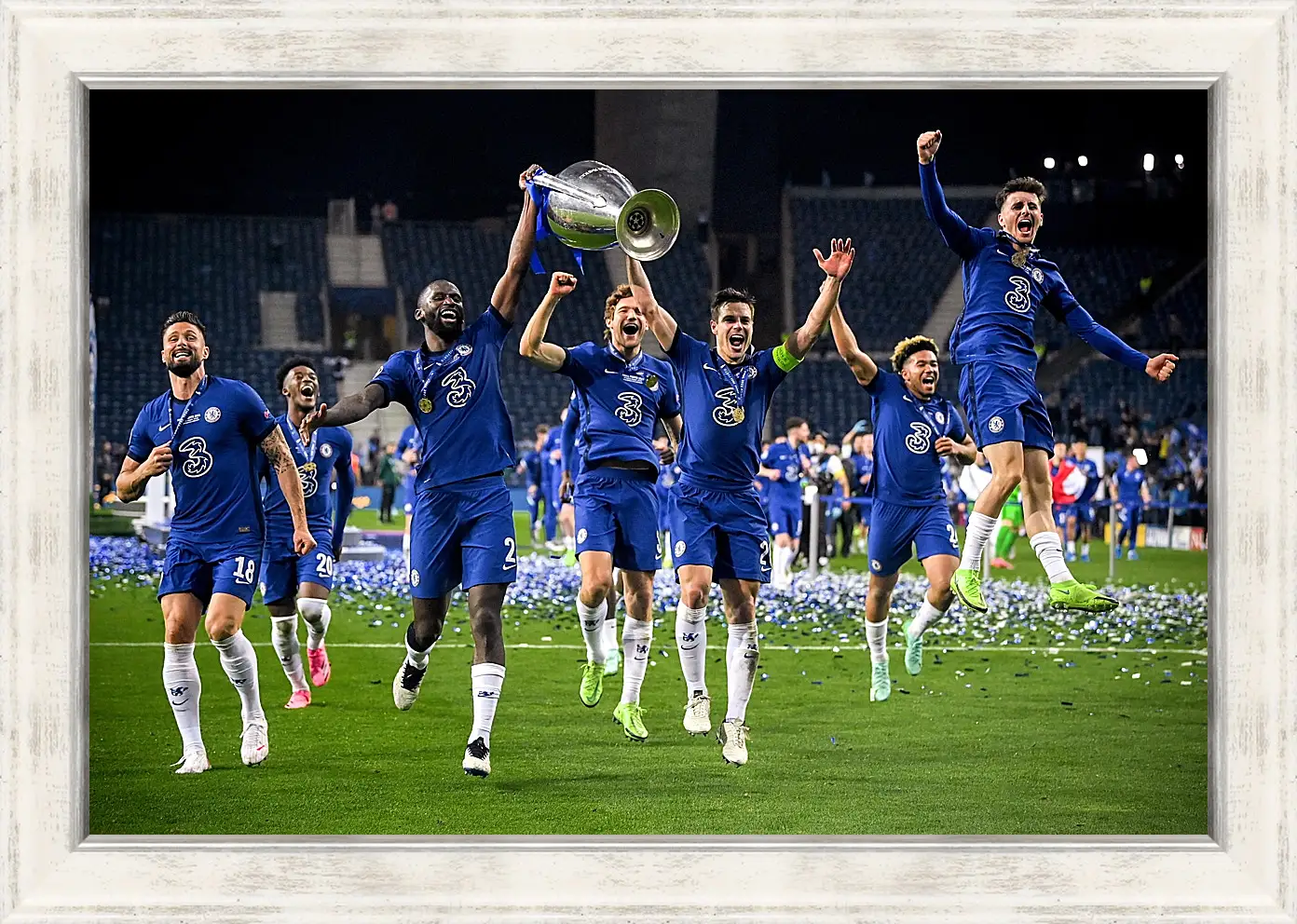 Картина в раме - Победа в Лиге Чемпионов. ФК Челси. FC Chelsea