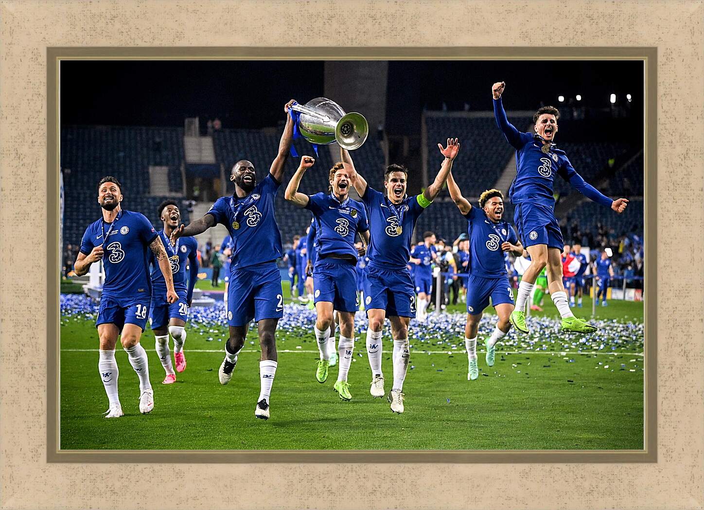 Картина в раме - Победа в Лиге Чемпионов. ФК Челси. FC Chelsea