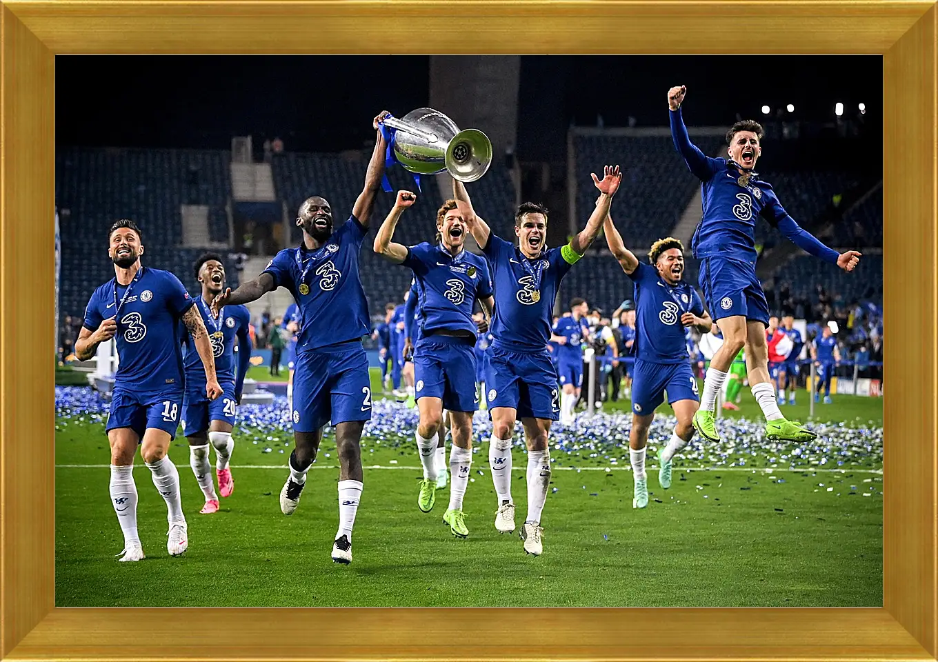 Картина в раме - Победа в Лиге Чемпионов. ФК Челси. FC Chelsea