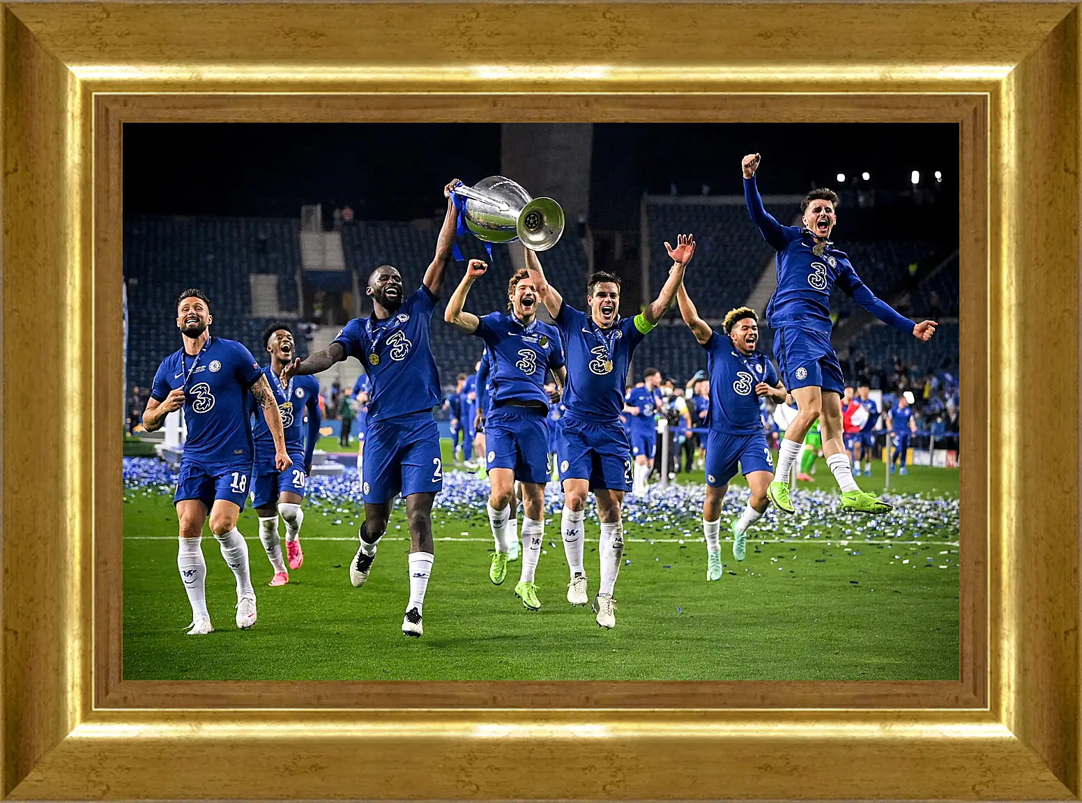 Картина в раме - Победа в Лиге Чемпионов. ФК Челси. FC Chelsea