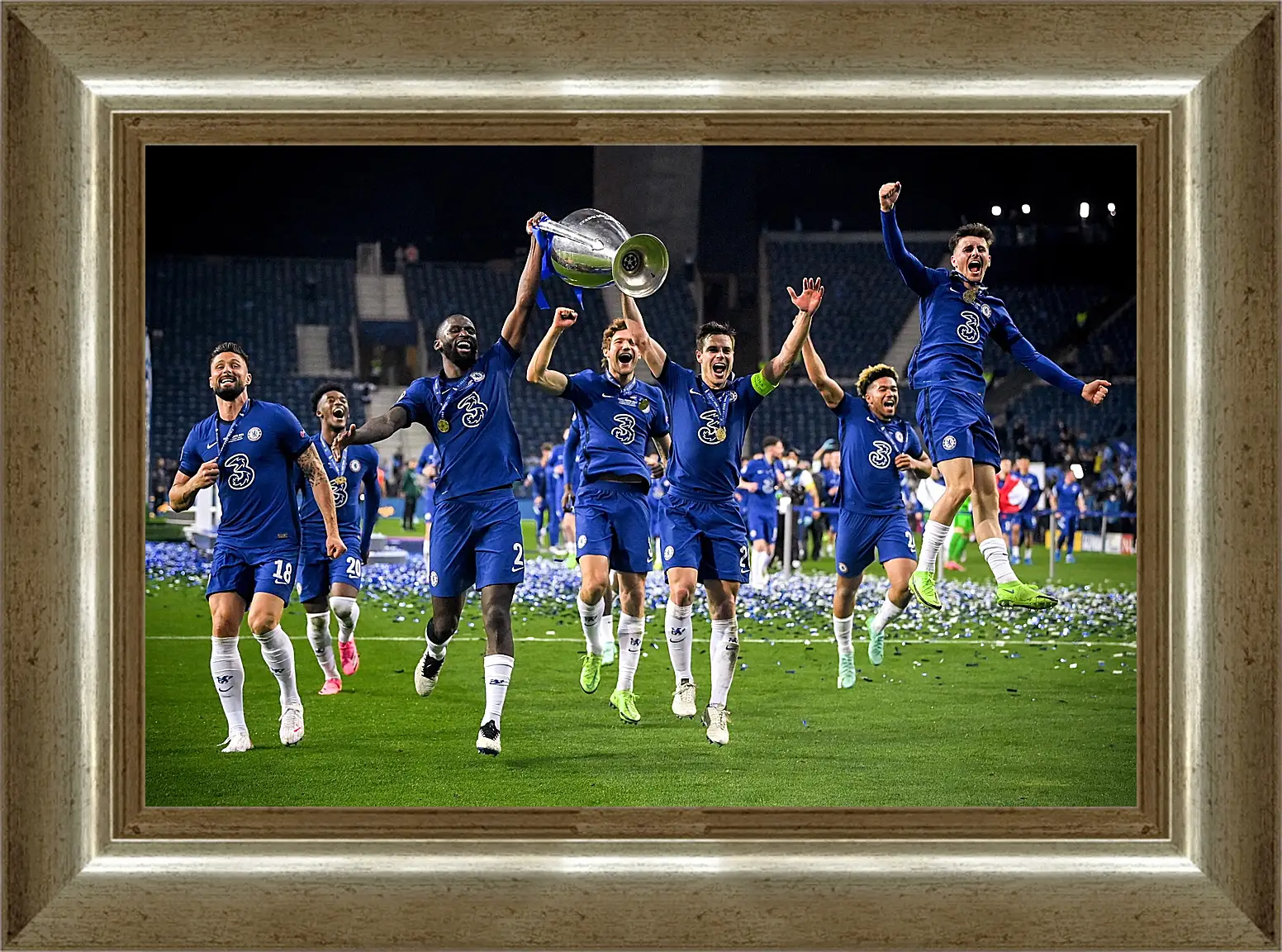 Картина в раме - Победа в Лиге Чемпионов. ФК Челси. FC Chelsea