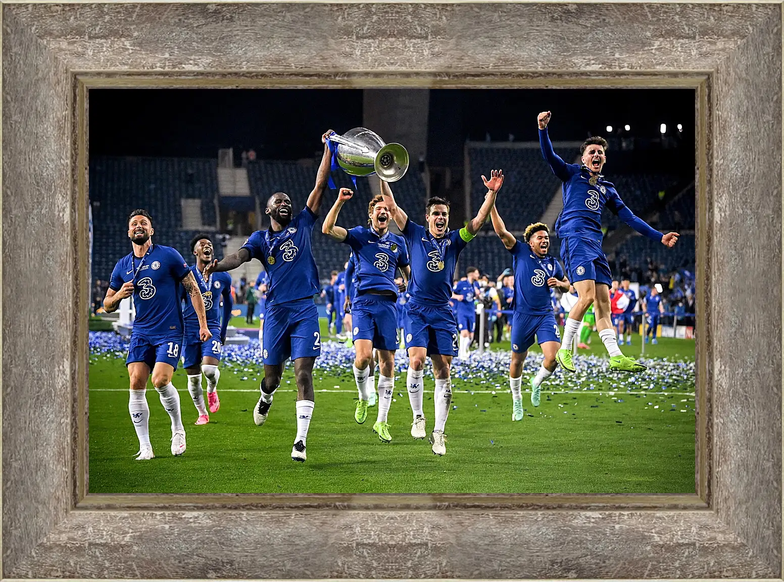 Картина в раме - Победа в Лиге Чемпионов. ФК Челси. FC Chelsea