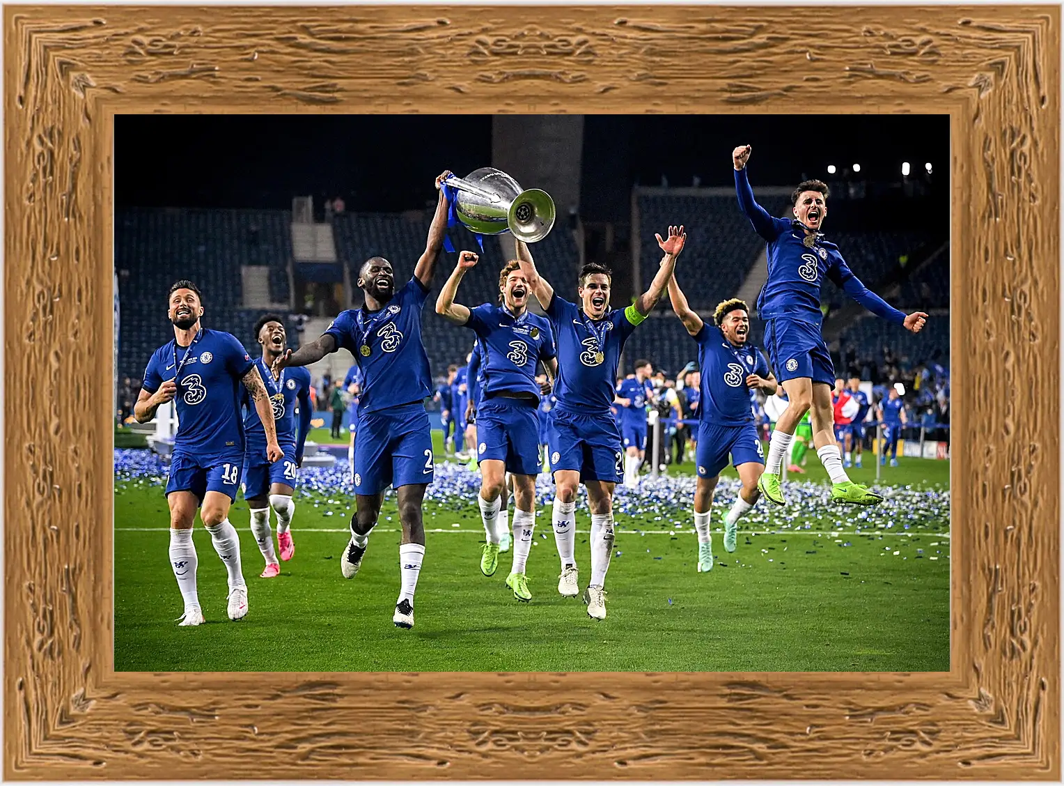 Картина в раме - Победа в Лиге Чемпионов. ФК Челси. FC Chelsea